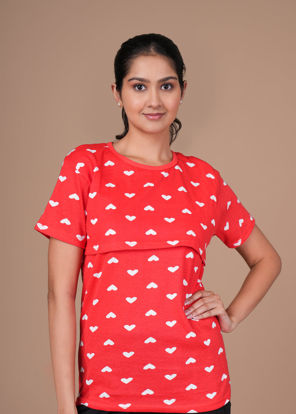 Women’s Zipless Feeding Top-Red