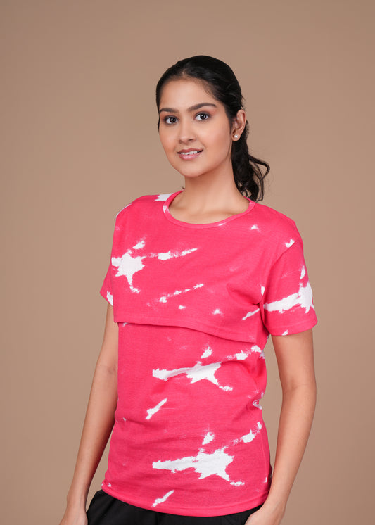 Women’s Zipless Feeding Top-Rani Pink