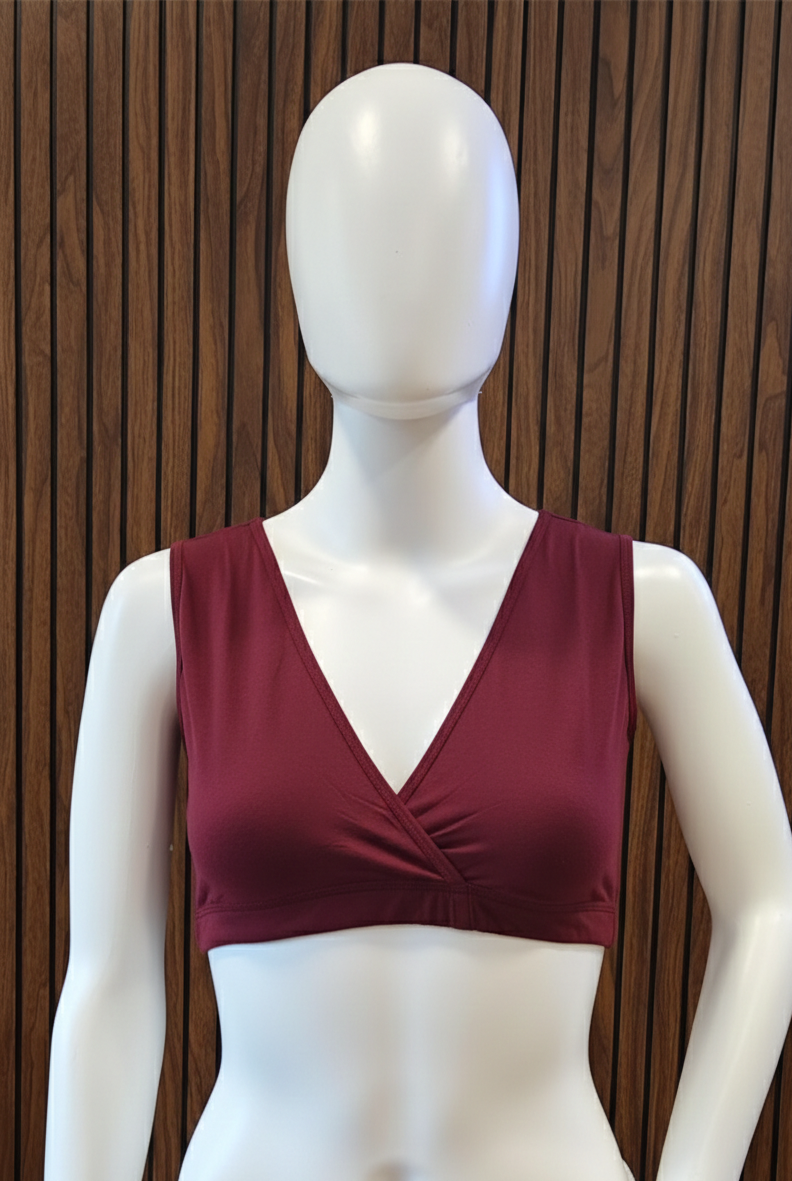 Maroon Comfort Fit Sleep Bra