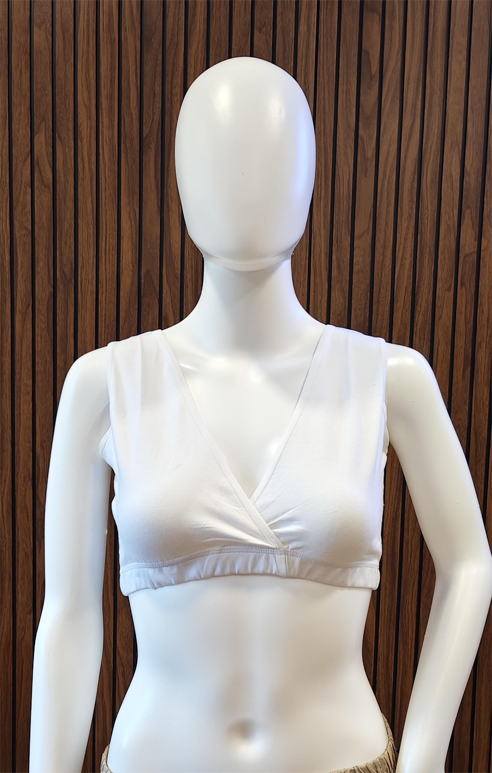 White Blue Comfort Fit Sleep Bra