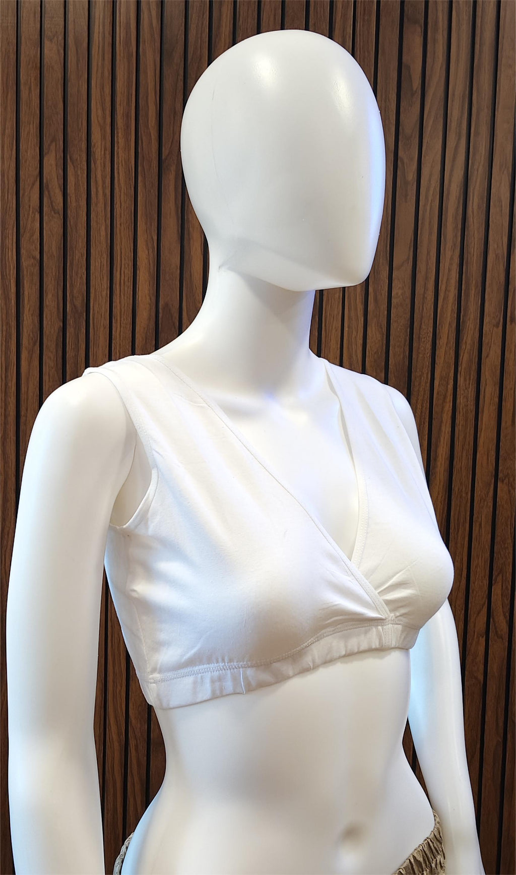 White Blue Comfort Fit Sleep Bra