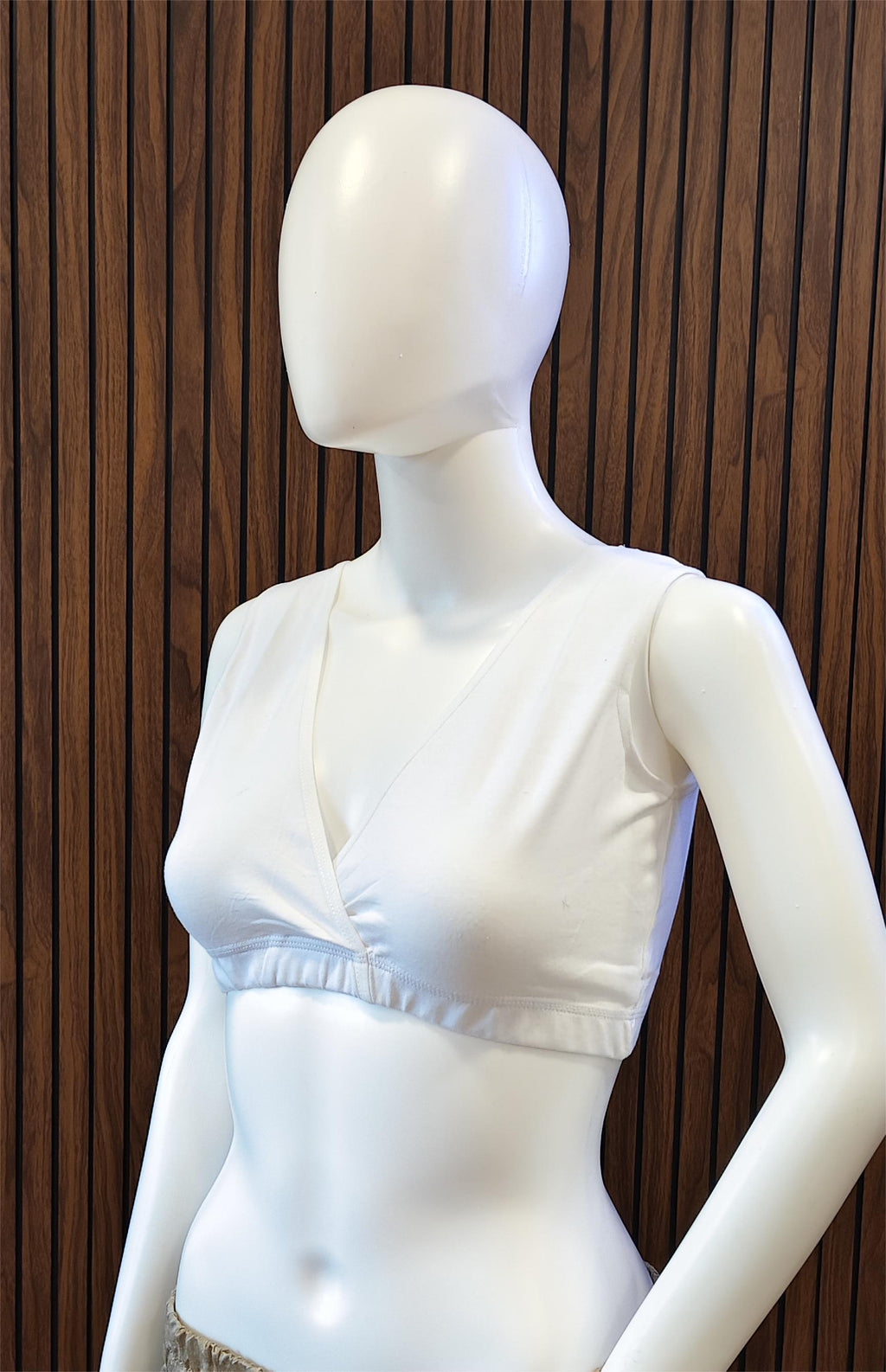 White Blue Comfort Fit Sleep Bra