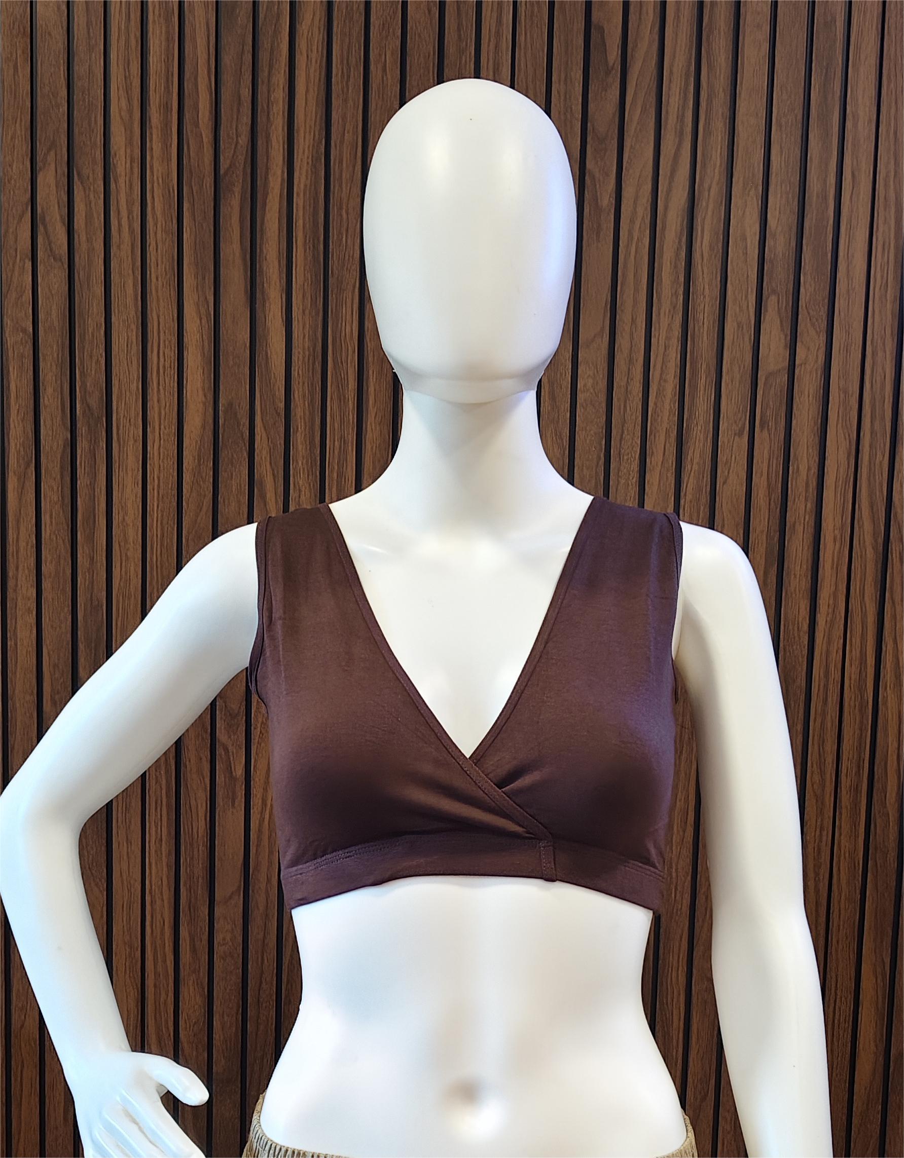 Brown Blue Comfort Fit Sleep Bra