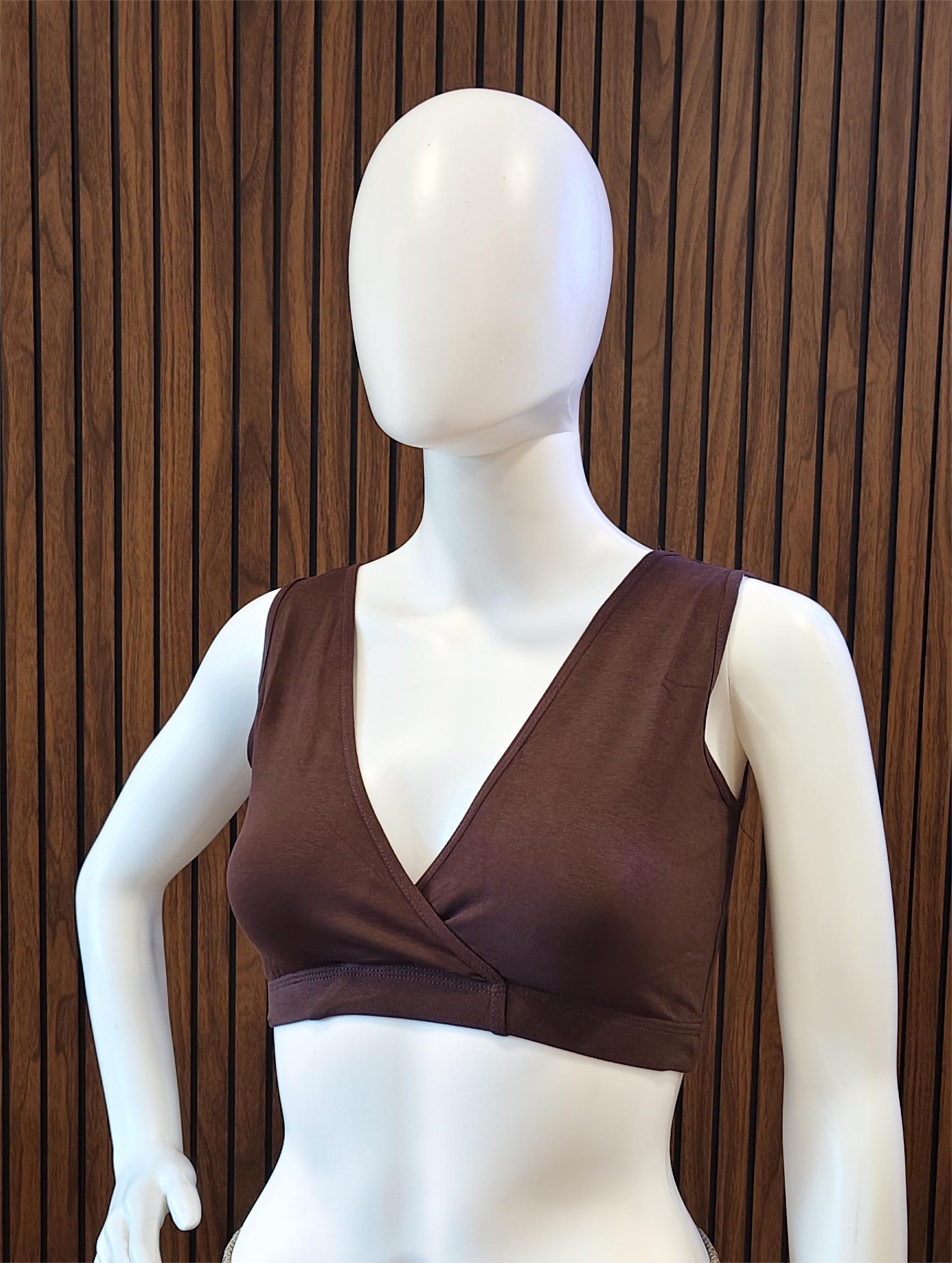 Brown Blue Comfort Fit Sleep Bra