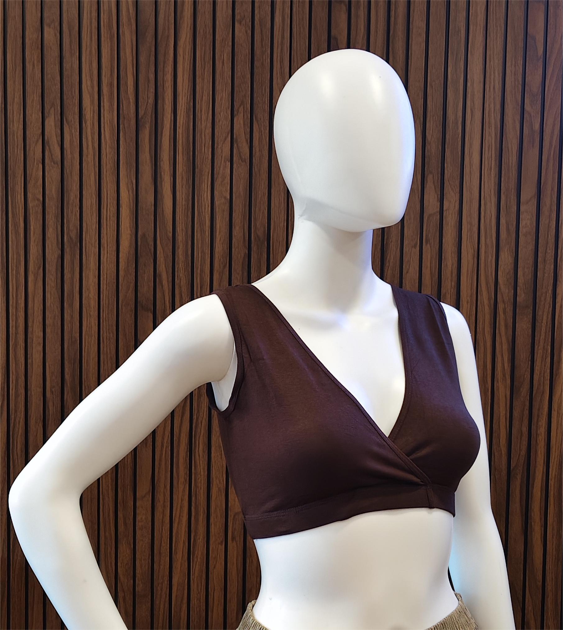 Brown Blue Comfort Fit Sleep Bra