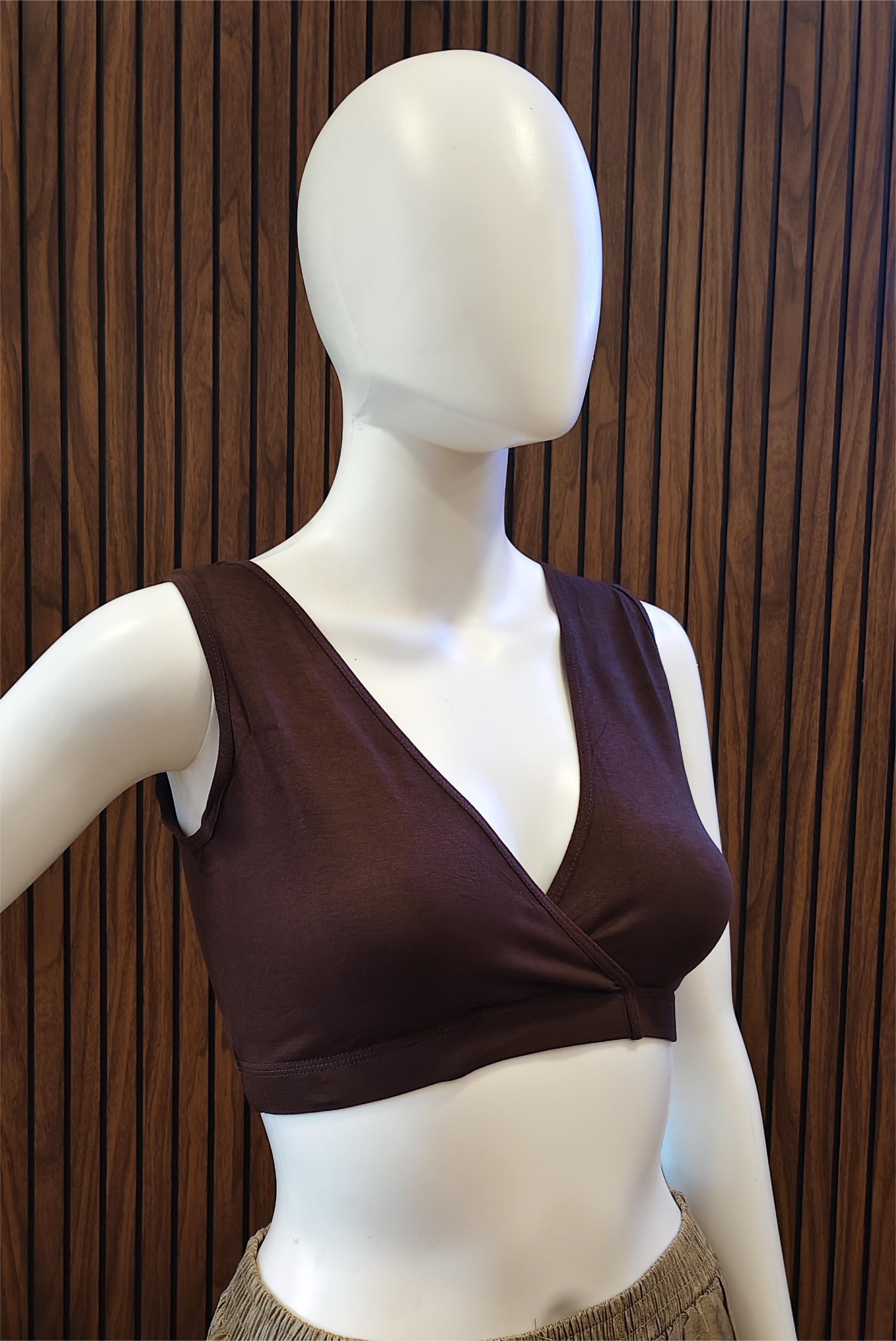 Brown Blue Comfort Fit Sleep Bra