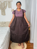Feeding Brown & Maroon Printed Maxi Nighty 2