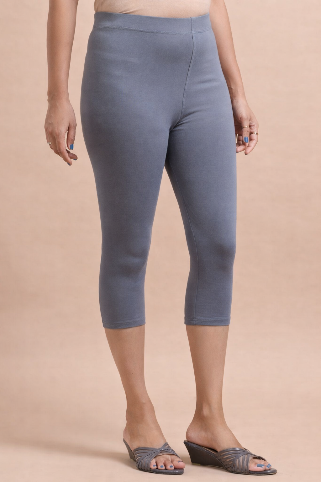 Capri Pant - 4 Way Lycra Biowash -Grey