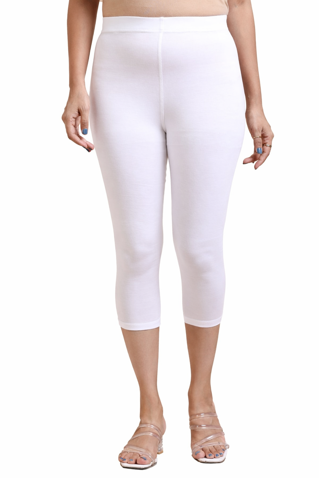 Capri Pant - 4 Way Lycra Biowash - White
