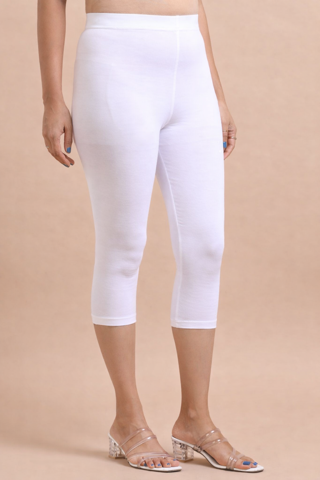 Capri Pant - 4 Way Lycra Biowash - White