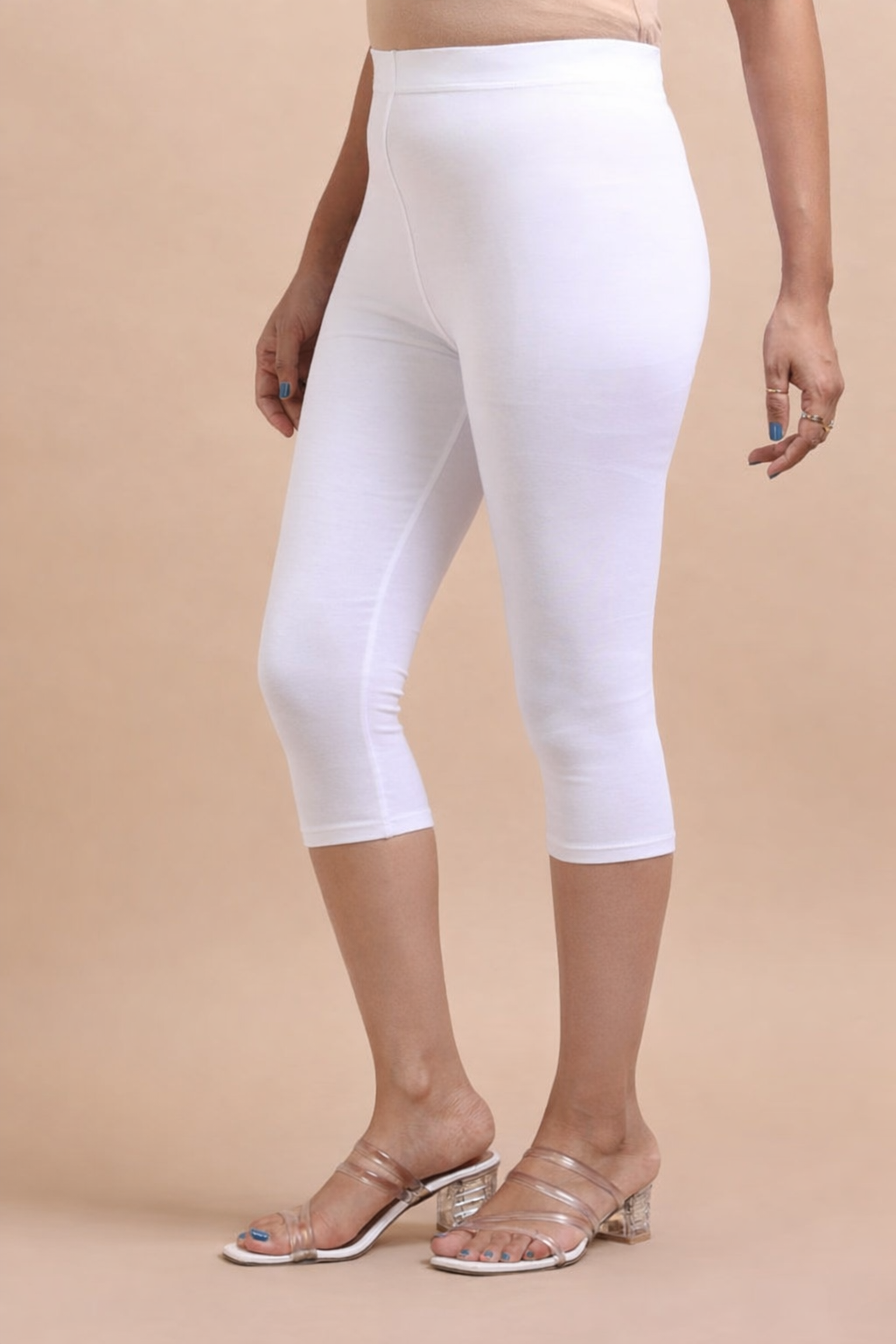 Capri Pant - 4 Way Lycra Biowash - White
