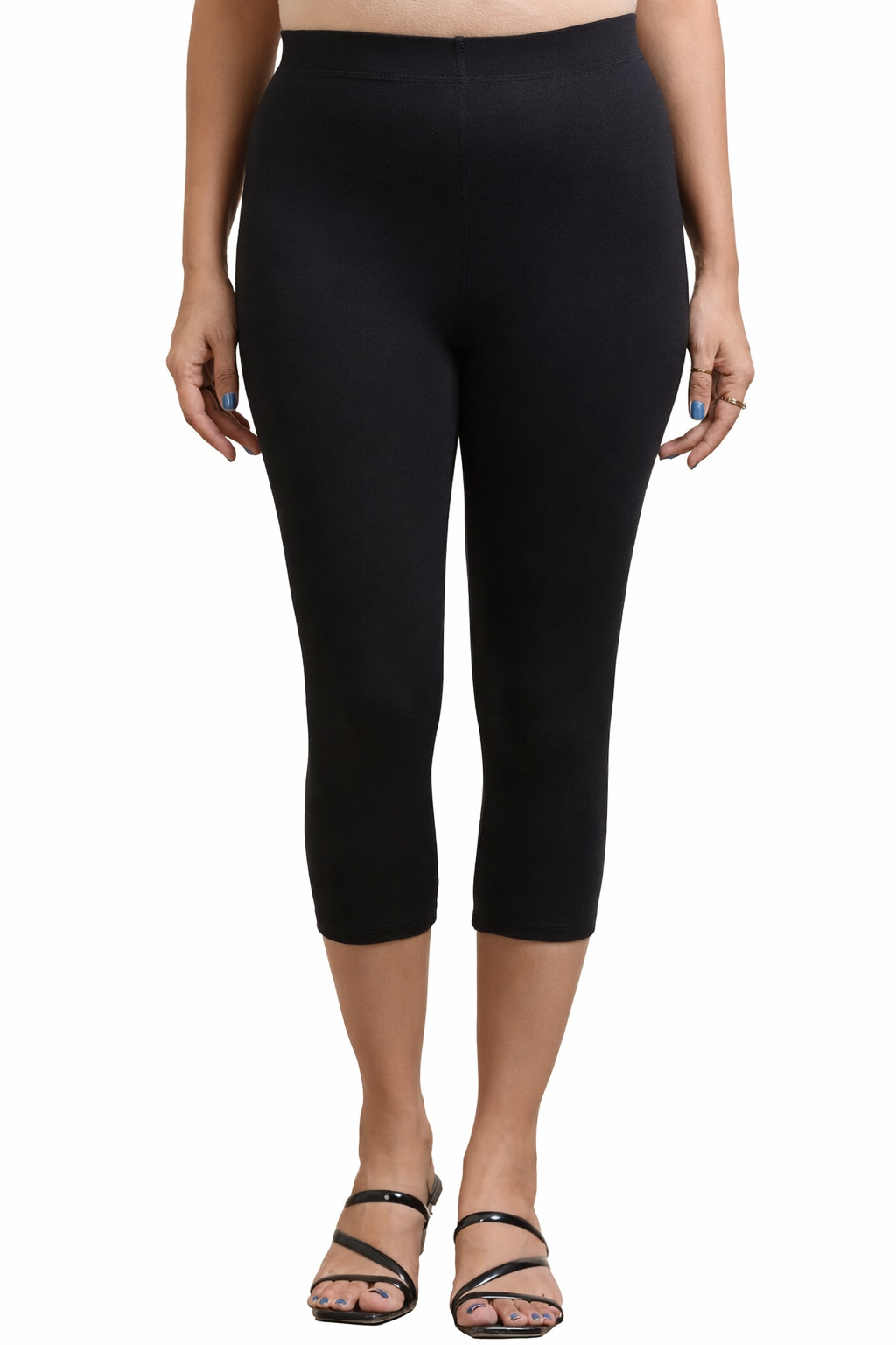 Capri Pant - 4 Way Lycra Biowash - Black