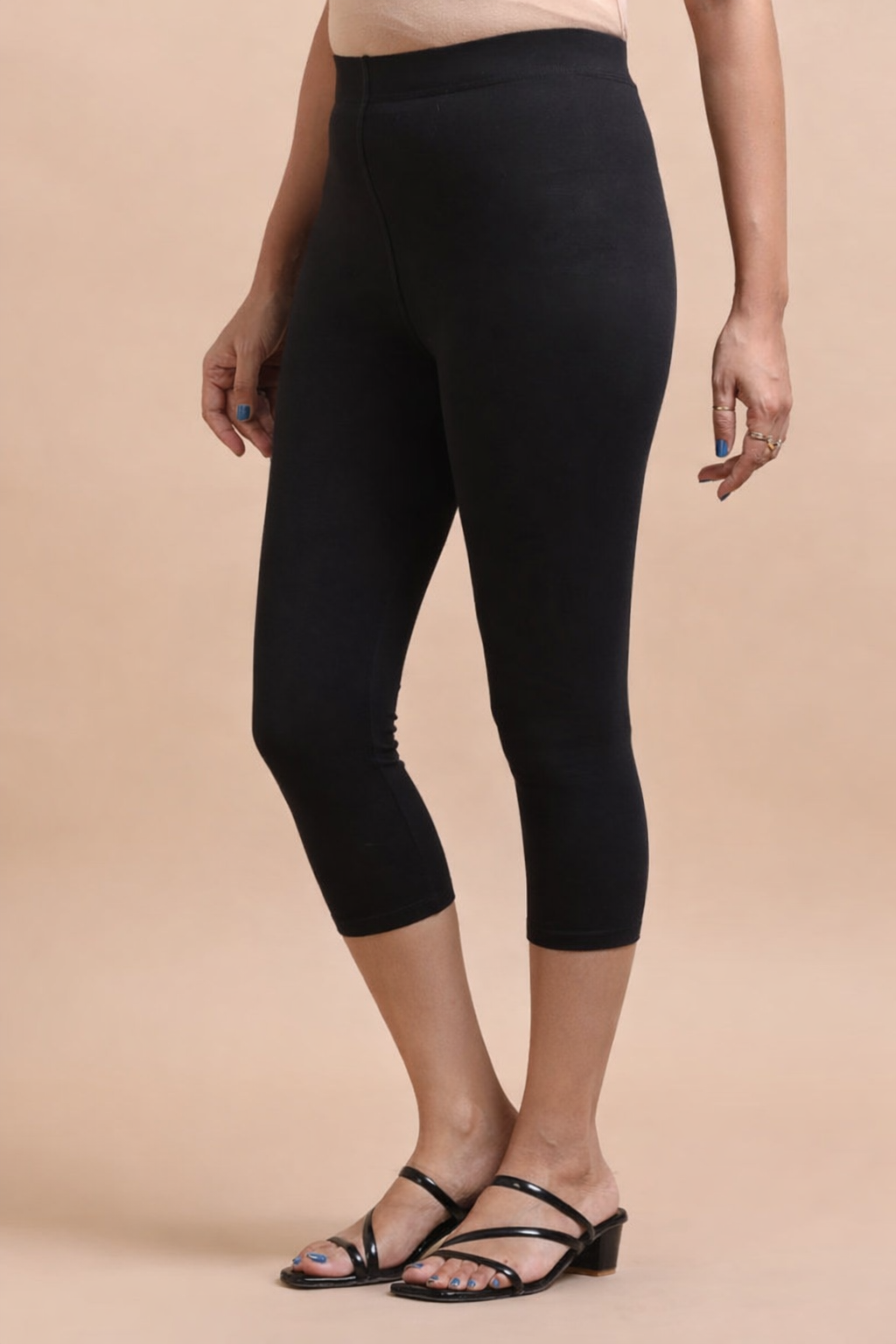 Capri Pant - 4 Way Lycra Biowash - Black