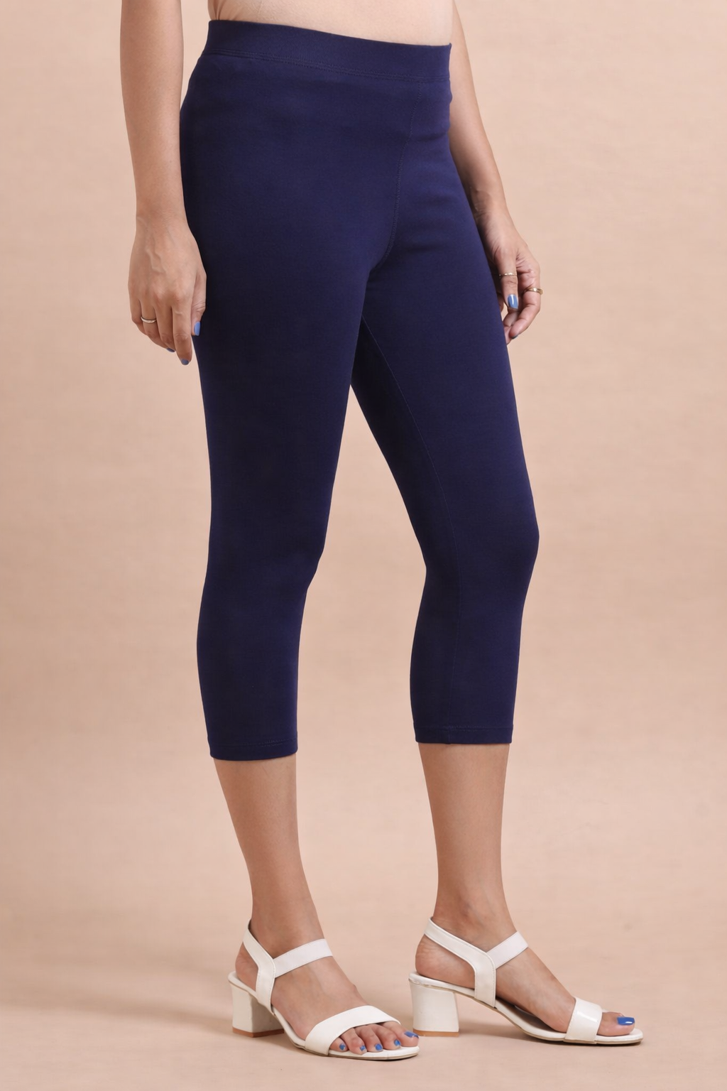Capri Pant - 4 Way Lycra Biowash - Navy Blue