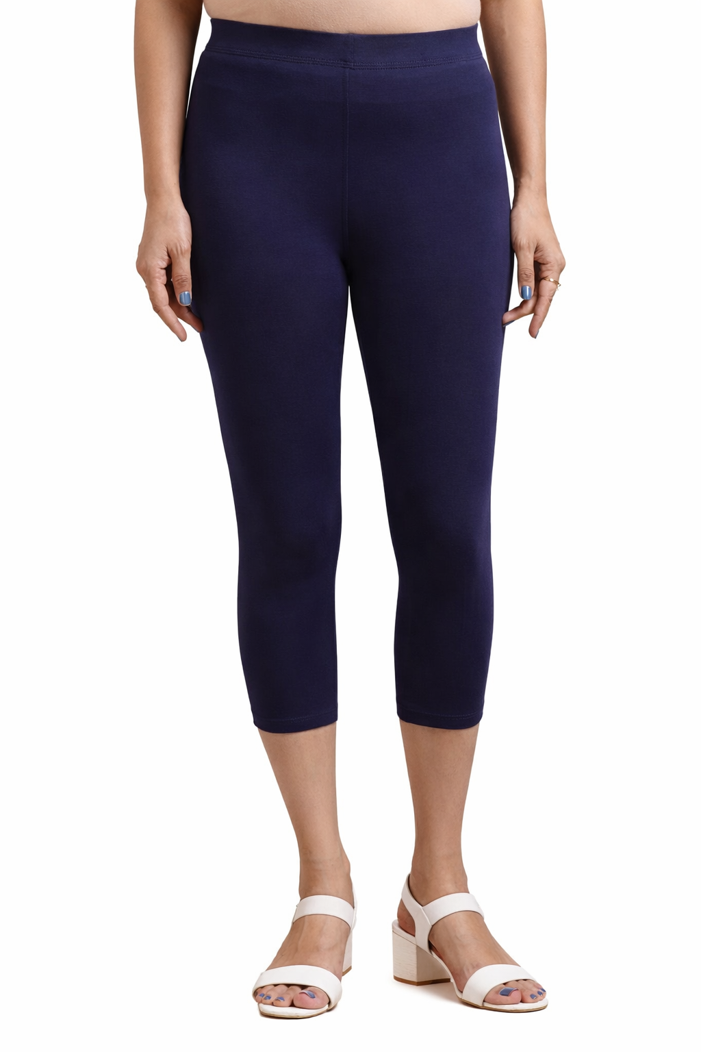 Capri Pant - 4 Way Lycra Biowash - Navy Blue